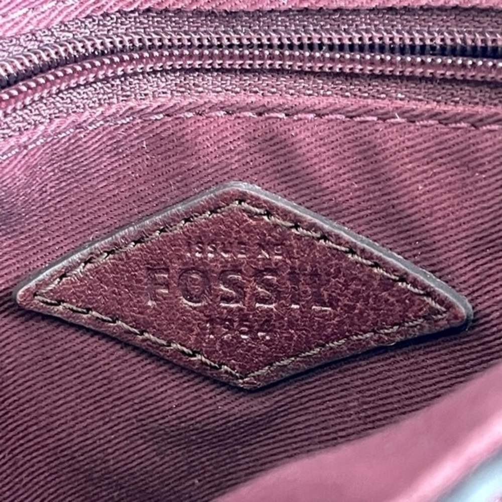 Fossil Rumi Burgundy Leather Crossbody Shoulder Bag Gold Hardware Very Good - Picture 11 of 12